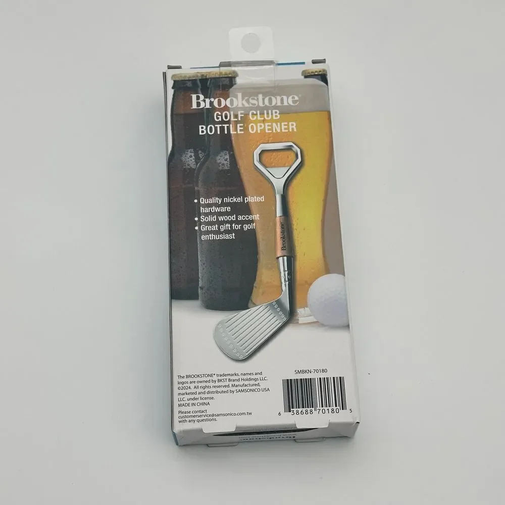 BROOKSTONE Golf Club Bottle Opener- Golf Lover Bar Accessory New In Box